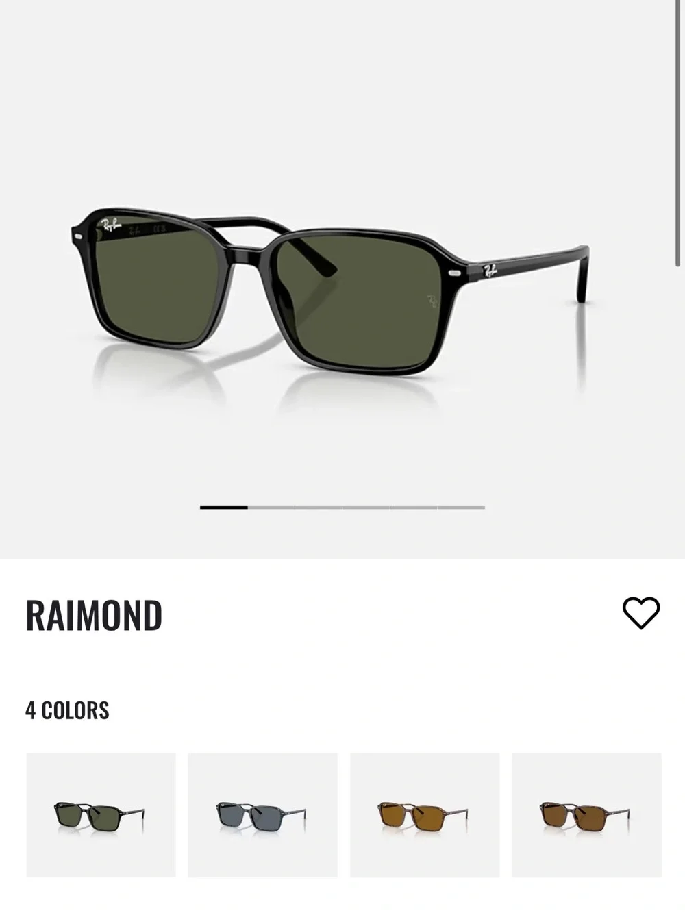 Ray-Ban Black Frame with Dark Green Lenses Men's Sunglasses - Classic Square